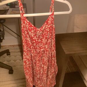 ROMWE floral red sundress